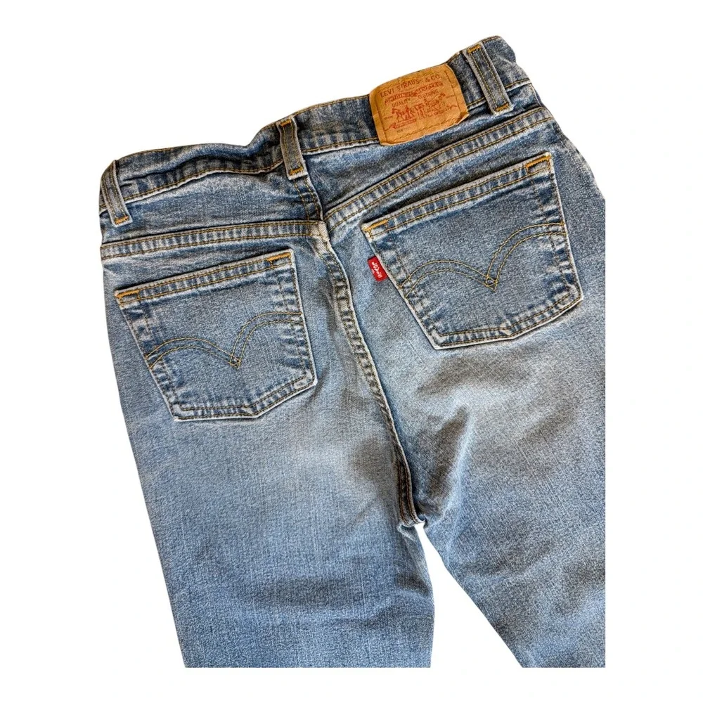 Levis 517 Kids Flare Slim Jeans Light Wash Blue Size 14 Stretch Denim 517-0217